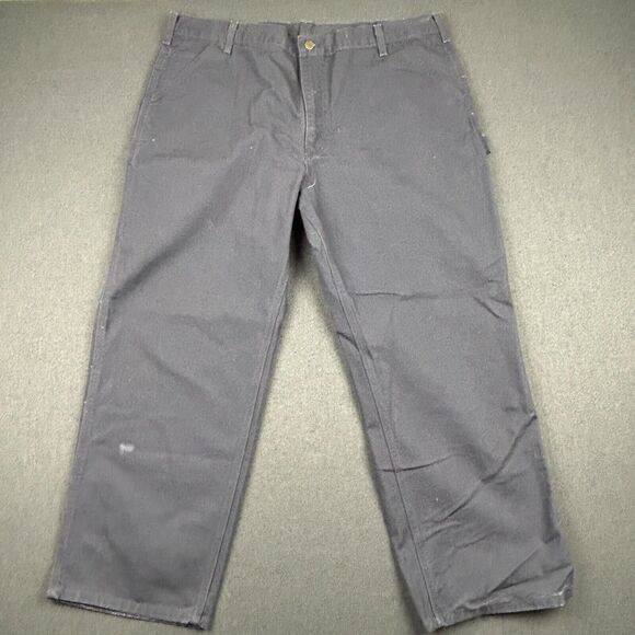 Carhartt Pants Mens 42x30 B11 PTB Washed Duck Work Dungaree Single Knee Blue NWT - Picture 1 of 10